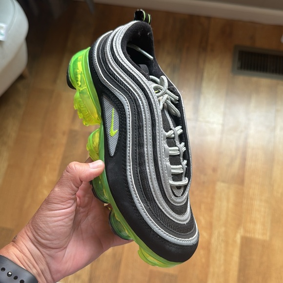 Nike Black and Yellow Air Max with Neon Soles - Picture 3 of 5